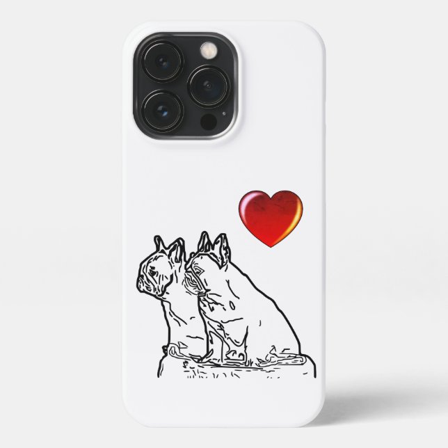 French bulldoggen two friends iPhone case (Back)