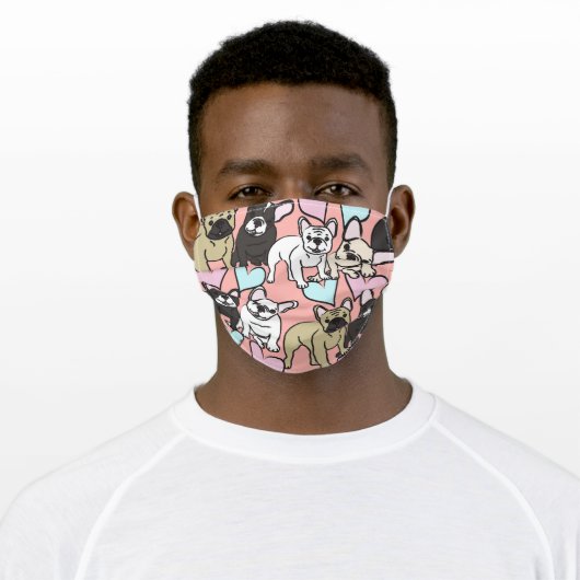 french bulldogs adult cloth face mask (Worn)
