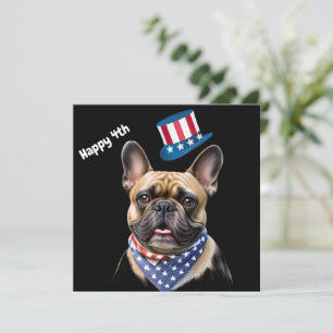 French Bulldogs America 4th of July Holiday Card