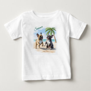 French Bulldogs Beach French Bulldog Baby T-Shirt