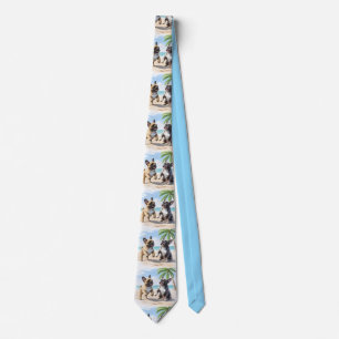 French Bulldogs Beach French Bulldog Neck Tie