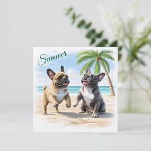 French Bulldogs Beach French Bulldog Save The Date