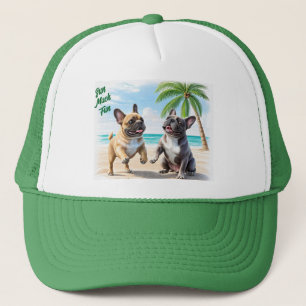 French Bulldogs Beach French Bulldog Trucker Hat