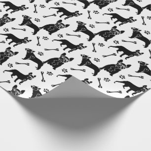 French Bulldogs black and white Wrapping Paper