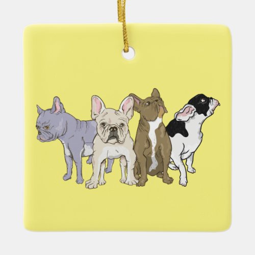 French Bulldogs Ceramic Ornament