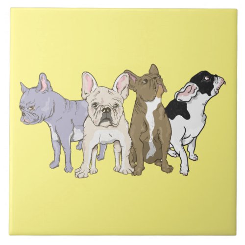 French Bulldogs Ceramic Tile