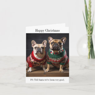 French Bulldogs Christmas Card
