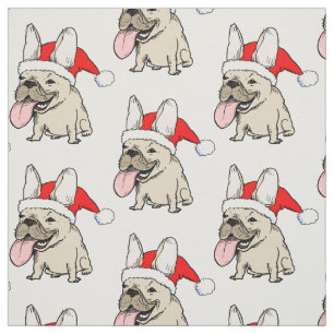 French Bulldogs Christmas Cute Dog Holiday Pattern Fabric