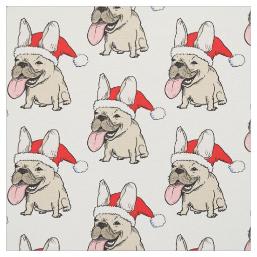 French Bulldogs Christmas Cute Dog Holiday Pattern Fabric