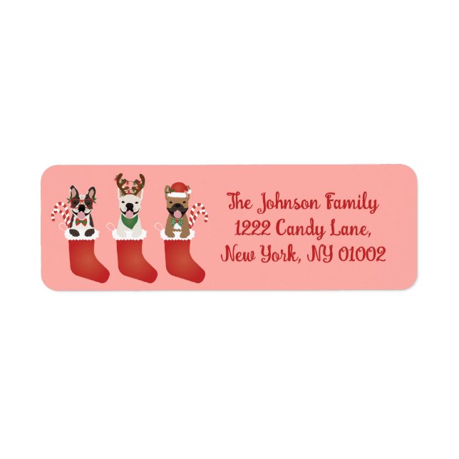 French Bulldogs Christmas Stockings Label (Front)