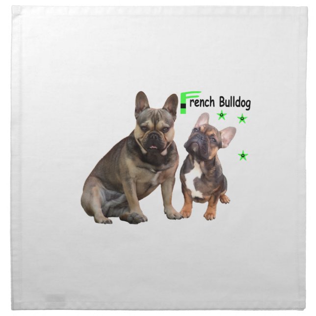 French Bulldogs Cloth Napkin (Front)
