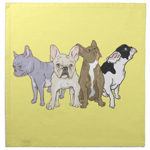 French Bulldogs Cloth Napkin