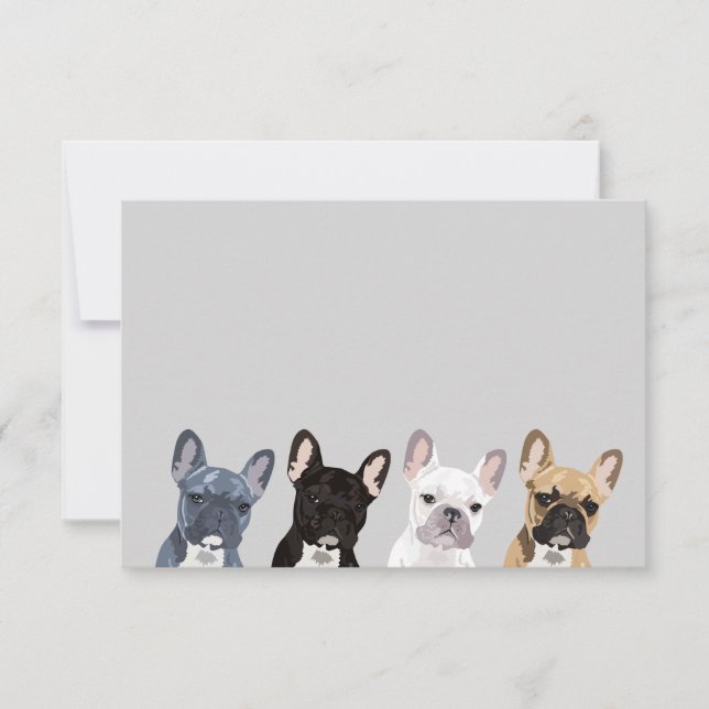 French Bulldogs Cute Frenchie Pet Dog Note Card (Front)