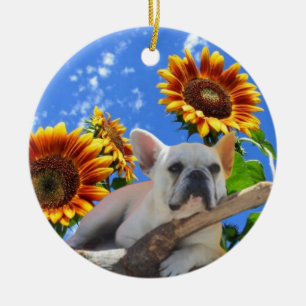 French Bulldogs Easter French Bulldog Ceramic Ornament