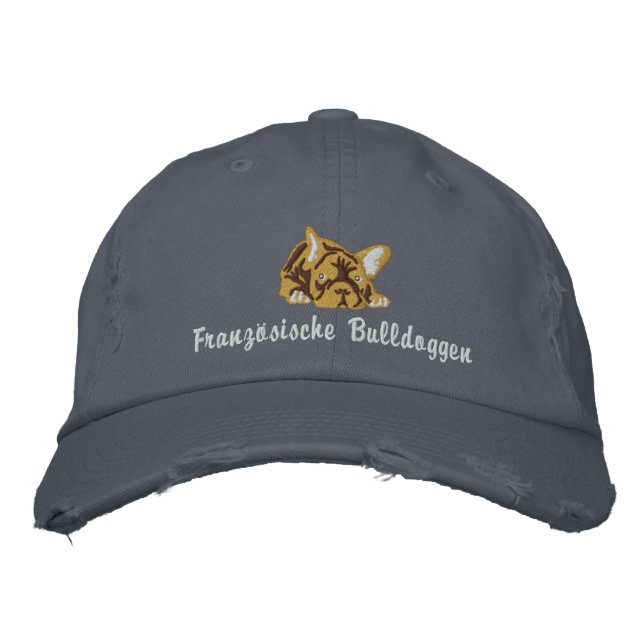 French Bulldogs Embroidered Baseball Hat (Front)