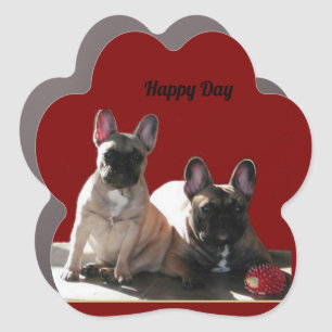 French Bulldogs Flo and Fips Car Magnet