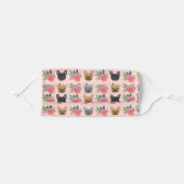 French Bulldogs Florals Adult Cloth Face Mask (Front, Folded)