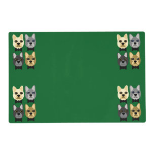 French Bulldogs Green Placemat