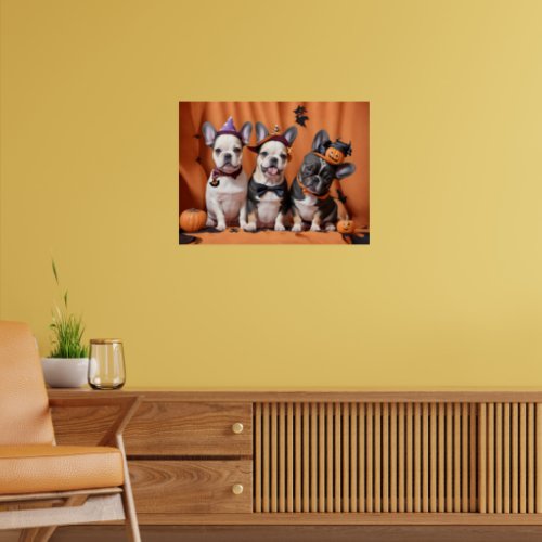French Bulldogs Halloween Party The Three Amigos Poster
