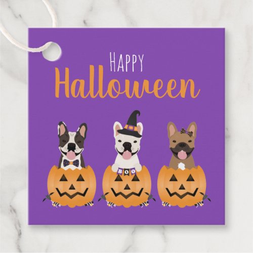 French Bulldogs Happy Halloween Favor Tags