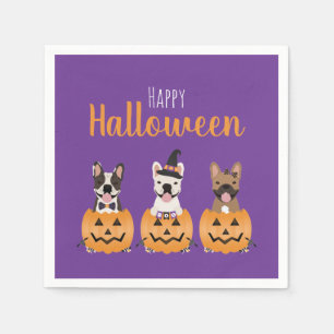 French Bulldogs Happy Halloween Napkins