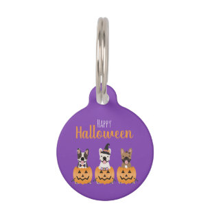 French Bulldogs Happy Halloween Pet ID Tag