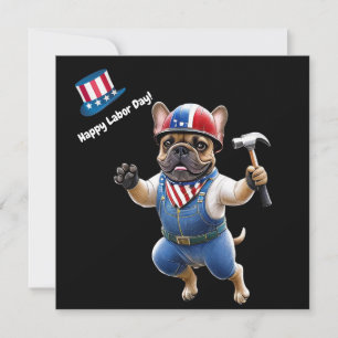 French Bulldogs Happy Labor Day Holiday Card