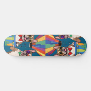 French Bulldogs Happy New Year Skateboard