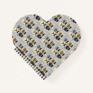 French Bulldogs Herringbone Grey Notebook