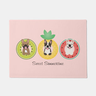 French Bulldogs In Fruit Pool Floats Doormat