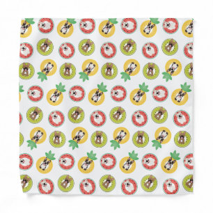 French Bulldogs In Fruit Pool Floats Pattern Bandana