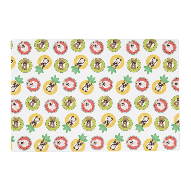 French Bulldogs In Fruit Pool Floats Pattern Placemat (Front)