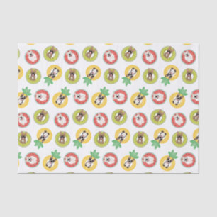 French Bulldogs In Fruit Pool Floats Pattern Tissue Paper