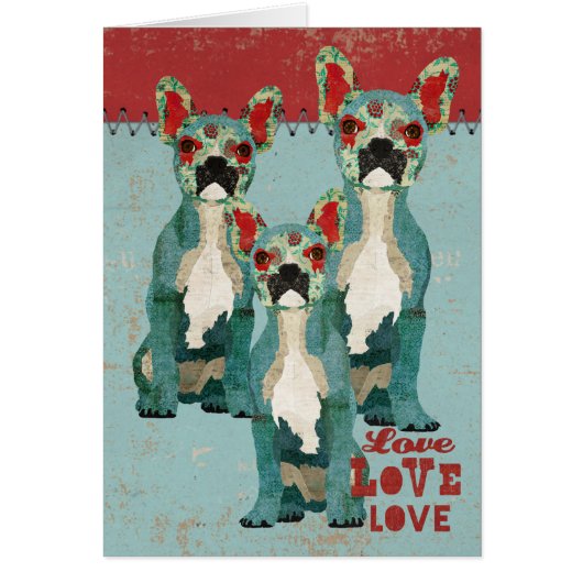 French Bulldogs Love Card (Front)