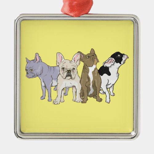 French Bulldogs Metal Ornament