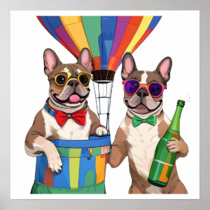 French Bulldogs New Year French Bulldog Poster