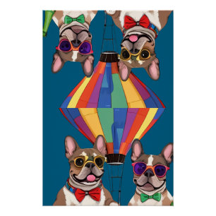 French Bulldogs New Year French Bulldog Poster