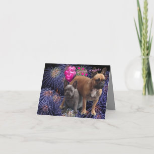 French Bulldogs New Year Invitation