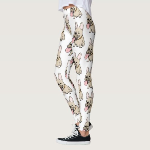 French Bulldogs Pattern Funny Frenchie Dog Lovers Leggings