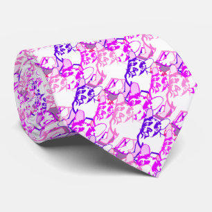 French Bulldogs pink purple white Neck Tie