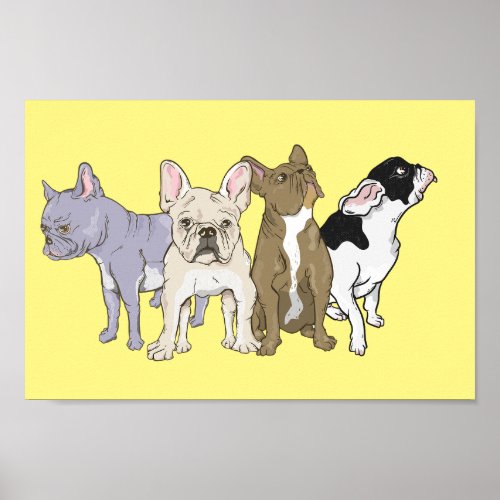 French Bulldogs Poster