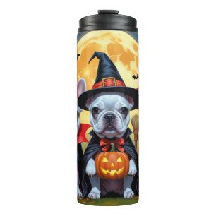 French Bulldogs Pumpkin Halloween Funny Thermal Tumbler