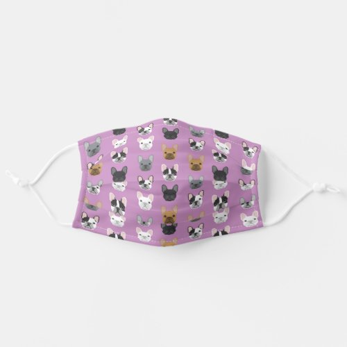French Bulldogs purple dog Adult Cloth Face Mask