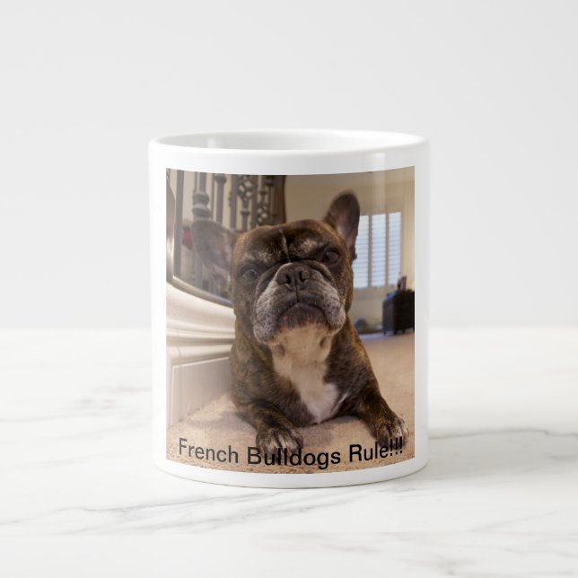 French Bulldogs Rule Large Coffee Mug (Front)