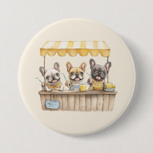 French Bulldogs Running A Lemonade Stand Button