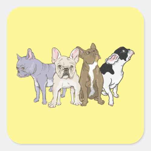 French Bulldogs Square Sticker