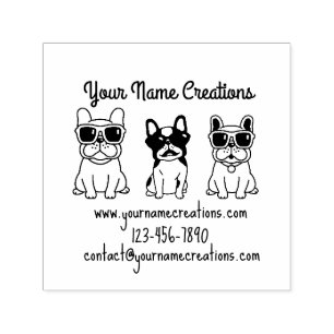 French Bulldogs Sunglasses Self-inking Stamp
