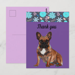 French Bulldogs thank you French Bulldog Postcard