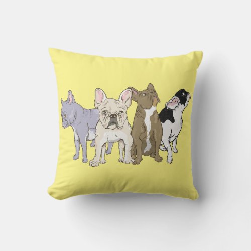 French Bulldogs Throw Pillow