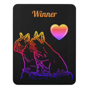 French Bulldogs Two Friends Door Sign